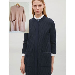 COS Womens Small Textured Jacquard Knit Cardigan Minimalist Modern Career Preppy